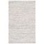 Handwoven White and Navy Geometric Square Wool Rug - 6'