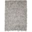 Hand-Knotted Gray Leather Shag Area Rug 4' x 6'