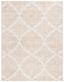 Ivory and Beige Hand Tufted Wool Damask Rug