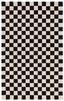 Handmade Black and Beige Checkered Wool Area Rug, 6' x 9'