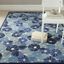 Hand-Knotted Azurite Blue Floral Wool-Viscose Blend Area Rug, 2'6" x 4'3"