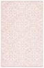 Ivory and Pink Floral Tufted Wool Area Rug, 6' x 9'