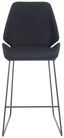 Modern Saddle Style Black Wood and Metal Counter Stool