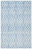 Hand-Tufted Blue and Ivory Wool Area Rug, 5' x 8'