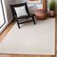 Elegant Ivory & Light Grey Hand-Tufted Wool Area Rug, 5' x 8'