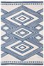 Ivory and Navy Geometric Tufted Wool Area Rug, 3' x 5'