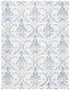 Ivory and Blue Handmade Wool Floral Area Rug, 11' x 15'