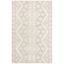 Elegant Ivory Tufted Wool Rectangular Rug, Handmade and Non-Slip