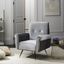 Transitional Light Grey Velvet Wood Accent Armchair 32"