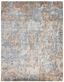 Handmade 6' x 9' Blue/Taupe Abstract Wool Viscose Rug