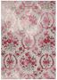 Ivory and Pink Floral Design Reversible Area Rug, 8' x 11'