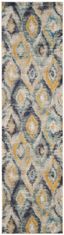 Bohemian Flair Monaco Blue Multi Hand-Knotted Runner Rug, 2'2" x 8'