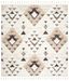 Ivory and Brown Diamond Shag Square Rug with Tassels