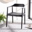 Munro Black Leather Woven Accent Chair with Wood Frame