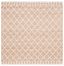 Ivory Diamond Pattern Handmade Wool Square Rug, 6' x 6'