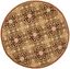 Ivory and Brown Round Handmade Wool Tufted Rug