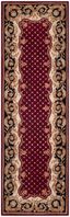 Naples Black and Burgundy Wool Tufted Runner Rug 2'6" x 8'