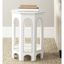 Transitional Octagonal White Wood & Metal End Table 16"