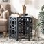 Charcoal Grey Hexagonal Transitional Wood Side Table 23"