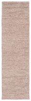 Brown Handwoven Wool Runner Rug with Textured Design