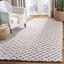 Ivory and Beige Braided Wool Area Rug, 5' x 8'