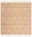 Hand-Knotted Natural Jute 4' Square Non-Slip Area Rug