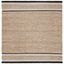 Natural Black Geometric Wool and Jute Square Rug