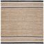 Natural Black Geometric Wool and Jute Square Rug