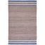 Natural Navy Geometric Wool and Cowhide Rug, 3' x 5'