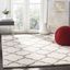 Ivory and Grey Synthetic Shag Area Rug, 4' x 6'