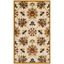 Ivory and Gold Floral Synthetic 3' x 5' Rug