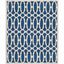 Royal Blue and White Hand-Knotted Wool Area Rug