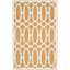 Hand-Hooked Olive and White Rectangular Area Rug