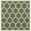 Courtyard Trellis 4' Square Dark Green/Beige Indoor/Outdoor Rug