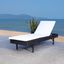 Contemporary Black Lounge Chaise with Plush Beige Cushions