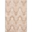 Caramel and Cream Geometric Viscose Area Rug 4' x 5'7"