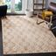 Cream Geometric Viscose Chenille Area Rug, 4' x 5'3"