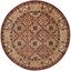 Ivory and Red Round Hand-Tufted Wool Area Rug