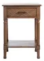 Peyton French Brown Wood Storage End Table with Herringbone Drawer