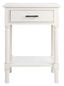 Distressed White Wood Rectangular Storage Accent Table