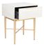 White Washed Oak and Gold 1-Drawer Nightstand