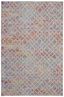 Cream and Orange Geometric Oriental Area Rug, 5'3" x 7'6"