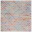 6'7" Square Cream and Orange Oriental Cotton Rug