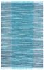 Handwoven Light Blue & Grey Boho Stripe Cotton Area Rug 9' x 12'