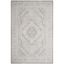 Elegant Light Grey/Cream Synthetic Hand-Knotted Area Rug, 5'1" x 7'6"