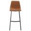 Cognac Vegan Leather & Black Iron Saddle Bar Stool