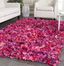 Fuchsia and Multi 6' Square Handmade Shag Area Rug