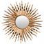 Gold Sunburst Round Wood Wall Mirror