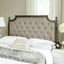 Beige Tufted Linen Upholstered Full Headboard