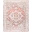 Ivory and Rust Cotton Floral Bordered 5' x 8' Area Rug